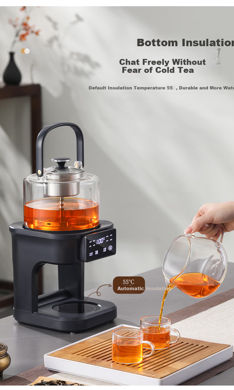 Biooner Fully Automatic Tea Extractor Water Supply Tea Cooker Steaming and Boiling Integrated Kettle Health Pot Smart Steam Spray Tea Kettle Temperature Control Insulation Electric Tea Kettle YQ-E07 10