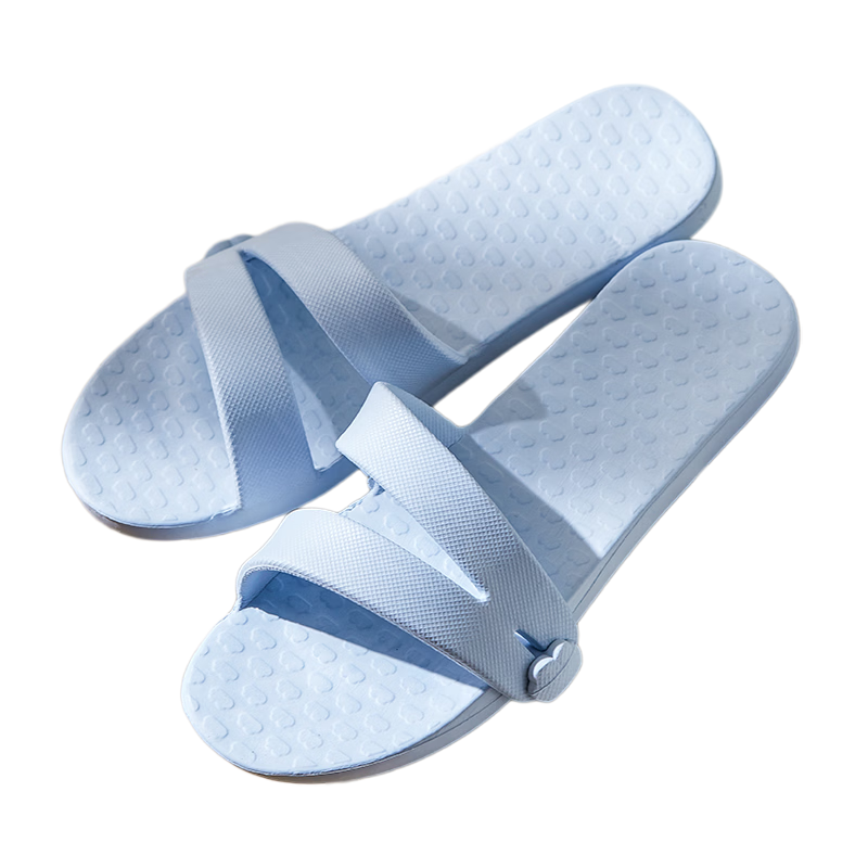 XGGC Travel Portable Foldable Slippers Detachable Non-Slip Beach Bathroom Shower Shoes Light Blue Size 39-40
