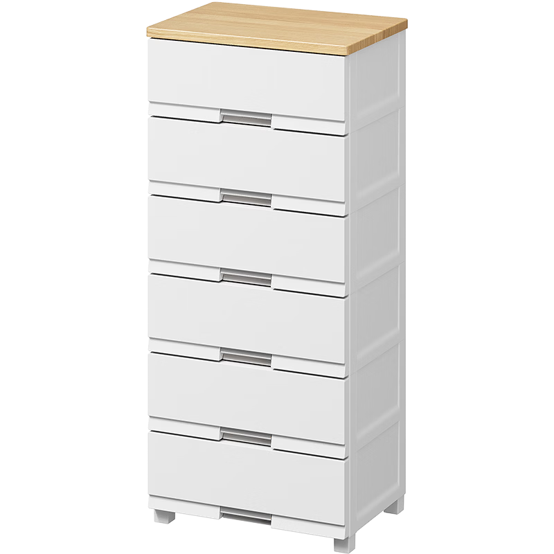 JEKO&JEKO Drawer Storage Cabinet Pre-assembled Storage Cabinet Integrated Baby Children's Wardrobe Storage Box 6 Layers Cream White