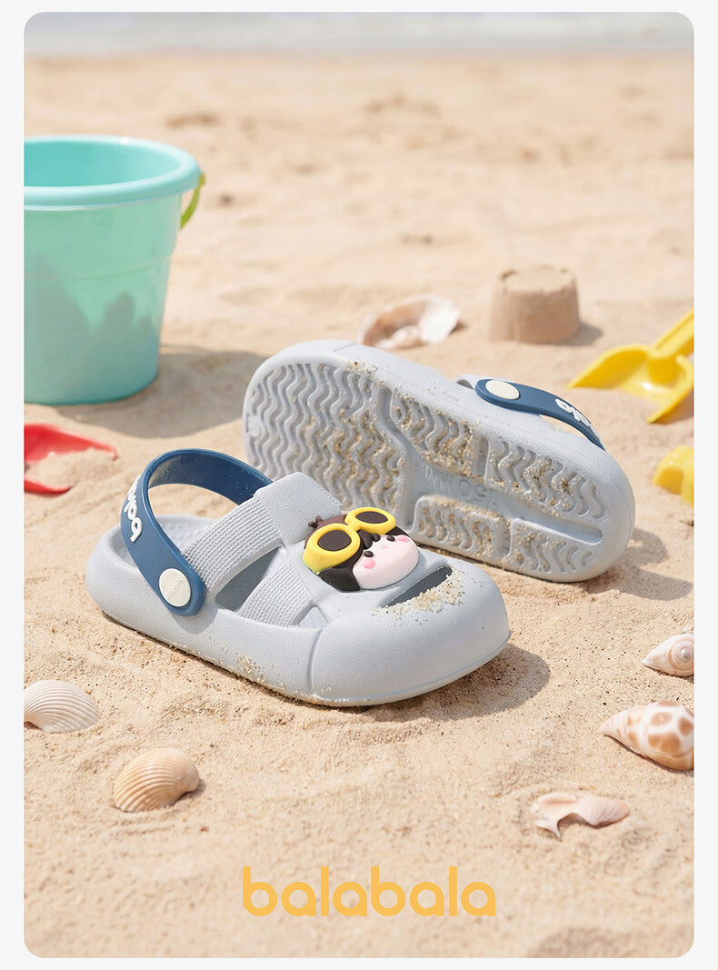 Balabala Kids Cartoon EVA Soft Sole Holey Sandals Boys Girls Summer Indoor Outdoor Beach Slippers 16