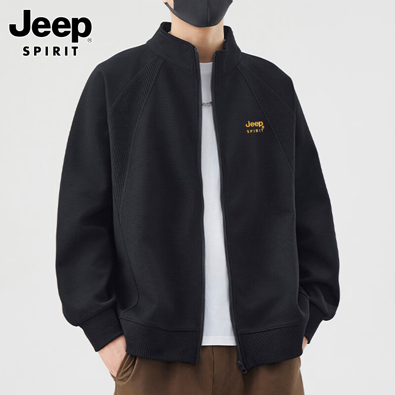 JEEP SPIRIT Men's Jacket Hoodie High-End 2026 Spring Autumn Stylish Sport Casual Trendy Top