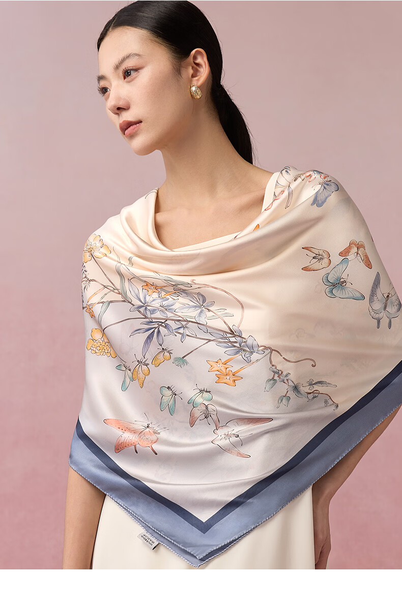 Embroiderer Silk 100% Mulberry Silk Scarf Gift Box High-Grade Elegant Ladies Square Scarf Teacher's Day Mom Birthday Gift 13