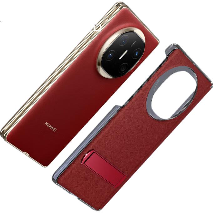 ESCASE Чехол-книжка для Huawei Mate X6, кожаный, с подставкой, противоударный, китайский красный