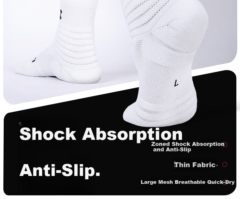 Under Armour Socks [3 Pairs] Basketball Badminton Sports Fitness Breathable Thickened Odor-Resistant Towel Sole Gray 16