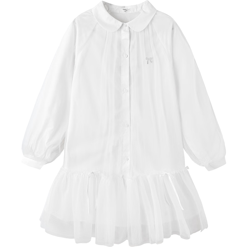 Balabala [balaOne] Kids Children's Dress Girls 2026 New Spring Shirt Mesh Skirt Short Skirt