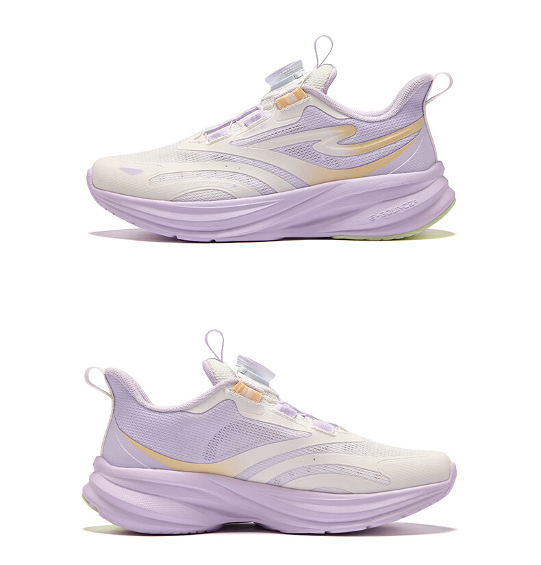 ERKE Kids Unisex Shock-Absorbing Sports Shoes Children's Dial Buckle Lightweight Running Shoes White/Summer Coconut Blue Size 36 54