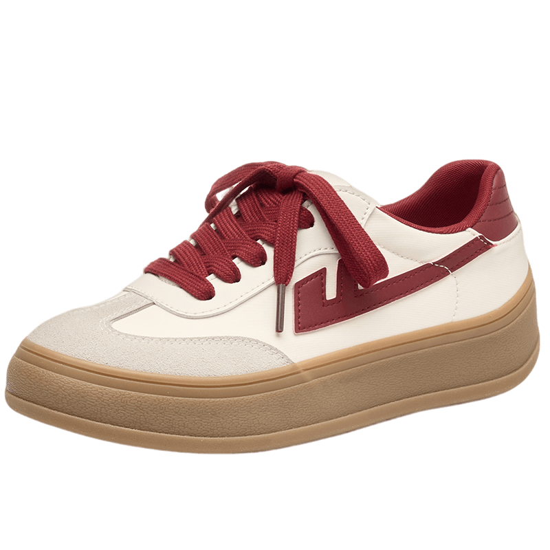 Warrior Women's German Training Shoes New Retro Style 2026 Summer Casual Sneakers Women Beige Gray Red Size 35