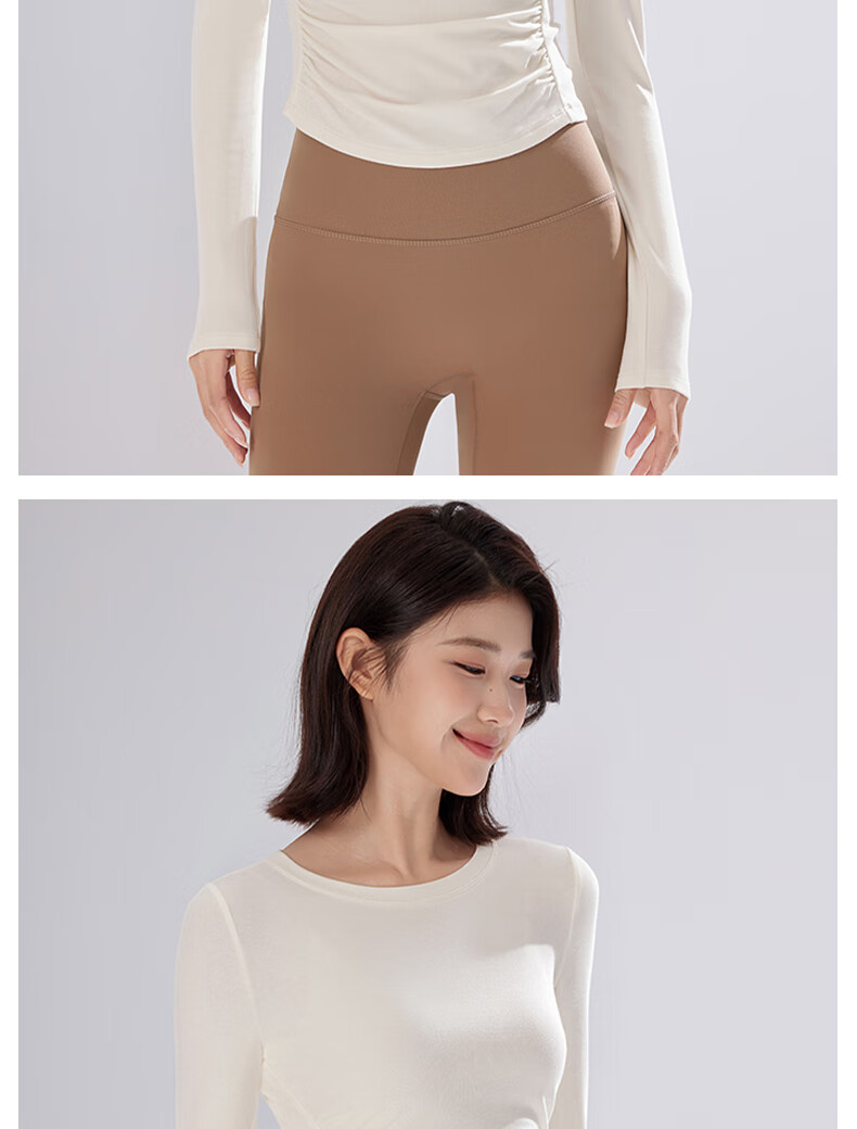 XUEXIMAN Women's Yoga Long Sleeve T-Shirt Autumn Winter Fleece Thickened Slimming Running Fitness Quick-Dry Top 10