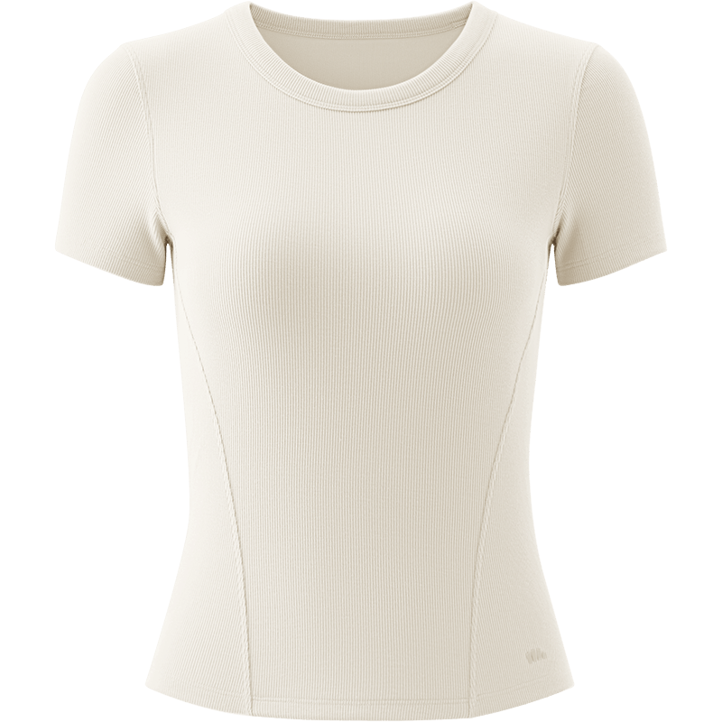 Beneunder Women's Slim Fit Round Neck Sports Base Layer T-Shirt Spring Summer New HE016 Light Moon Green S