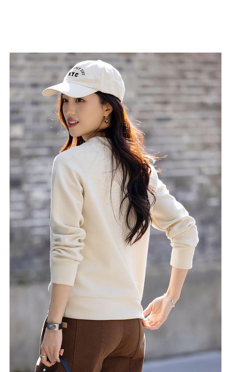Demana Practicalism Spring Urban Style Henley Collar Small Leather Label Raglan Sleeve Slimming Concealment Jacket for Women High-End Feel 12