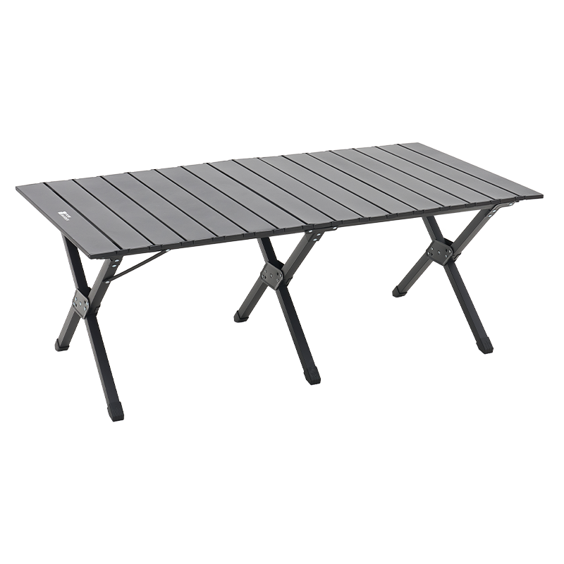 MOBIGARDEN Mountain Stream Carbon Steel Roll-up Table Outdoor Camping Picnic Lightweight Folding Roll-up Table NX25665044 Obsidian Black