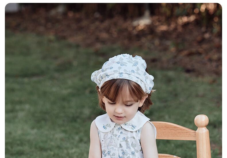Happy Little Bear Baby Summer Lightweight Dress Antibacterial Toddler Girls Casual Mite-Resistant Stylish Clothing 35