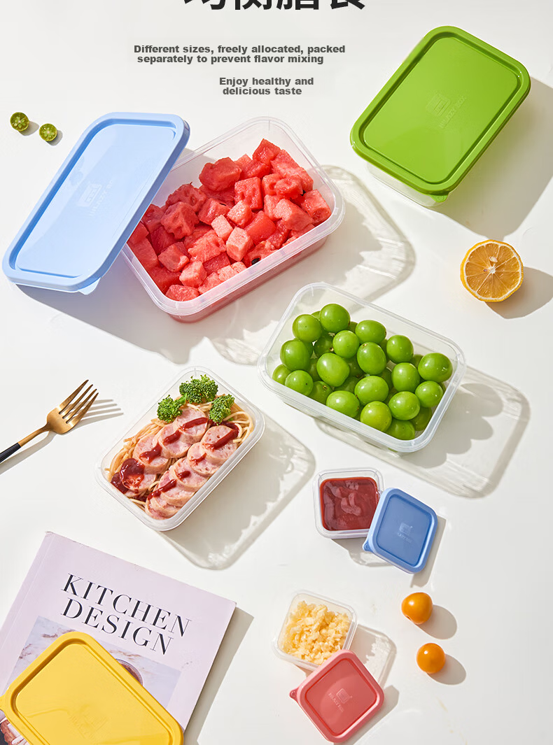 Fresh Life Disposable Biodegradable Eco-friendly Round Takeout Food Containers Light Meal Boxes 800mL*4 Sets 8