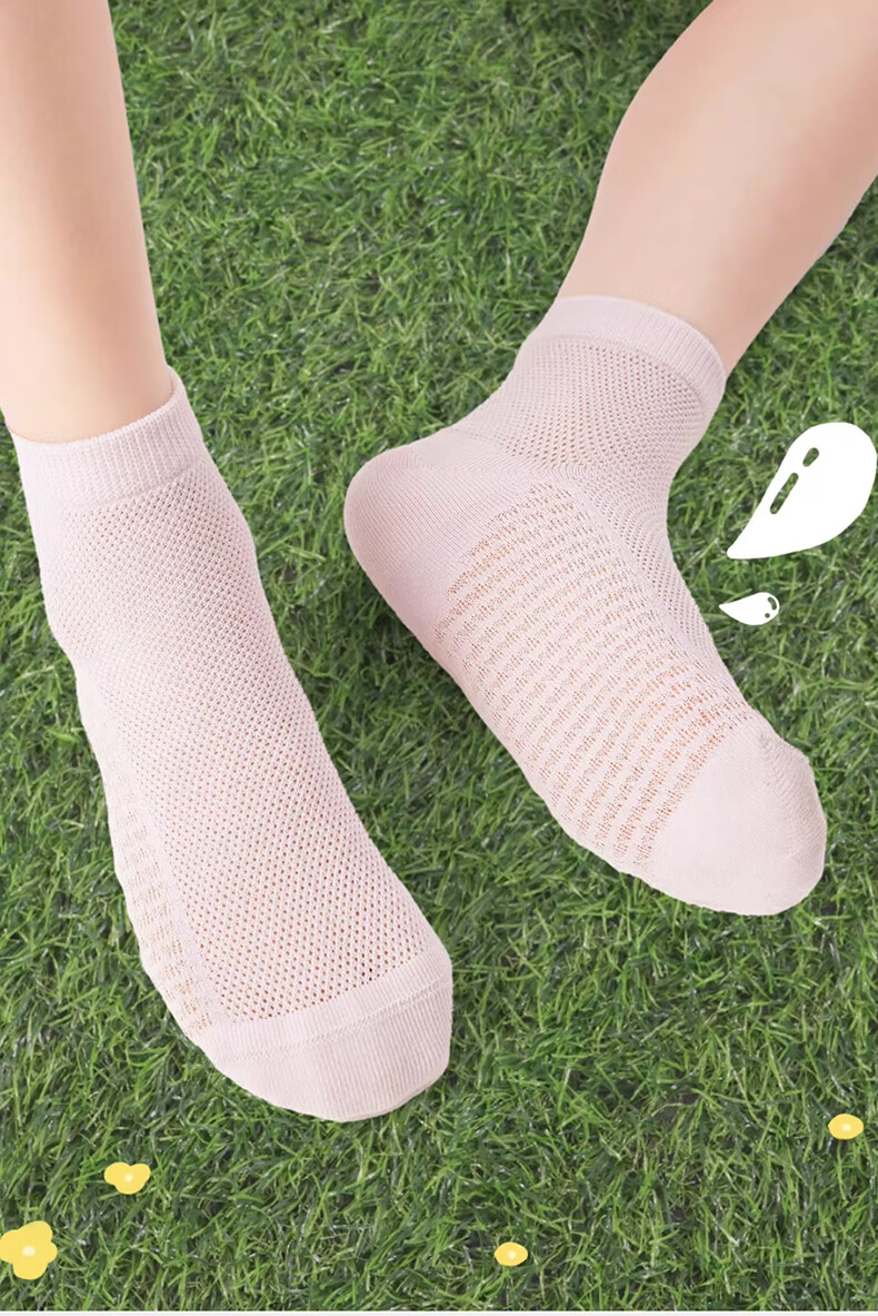 Bejirog Kids Summer Thin Mesh Socks 100% Cotton Breathable Antibacterial Odor-Resistant Mid-Calf Socks for Boys and Girls 14
