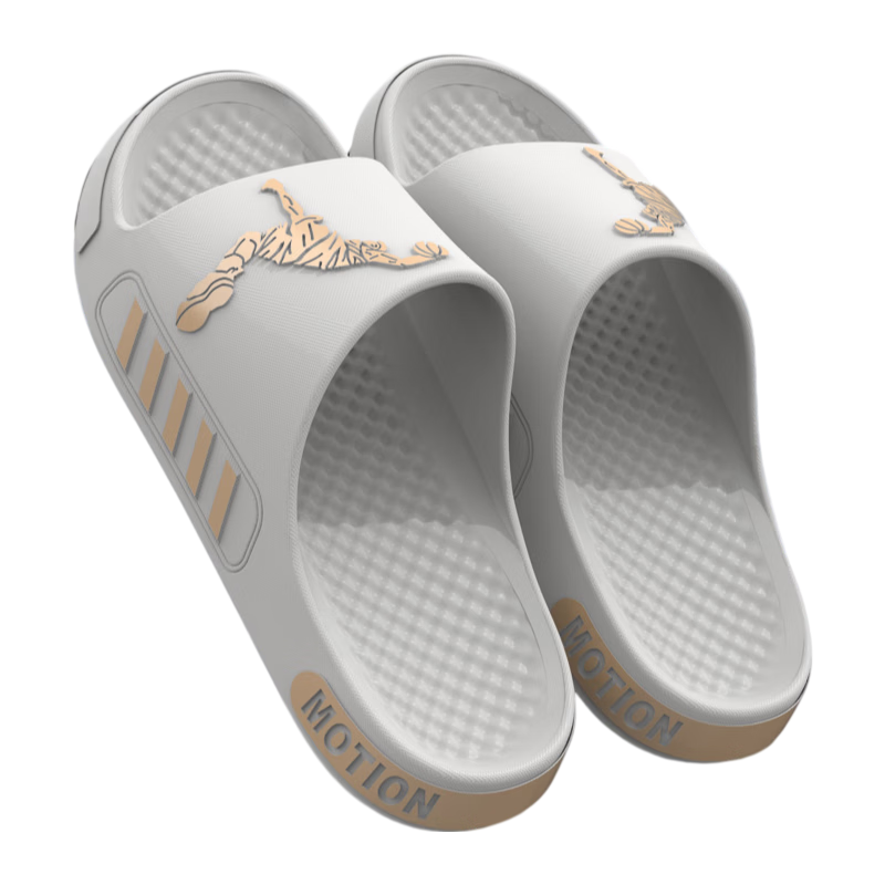 CXOCSI Men's Sports Slippers Shock Absorption Soft Feel Home Outdoor Beach Extra Large Non-Slip Gray Size 42-43