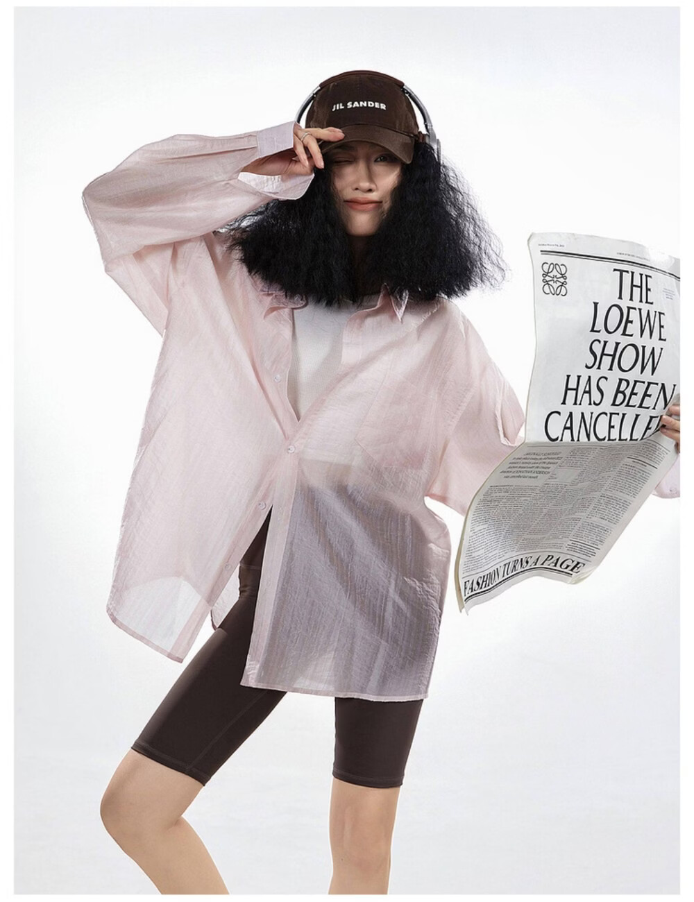 ICH MODE American Style White Shirt Women Summer Loose Physical Sun Protection Shirt Jacket Long Sleeve Top Blue XL 37