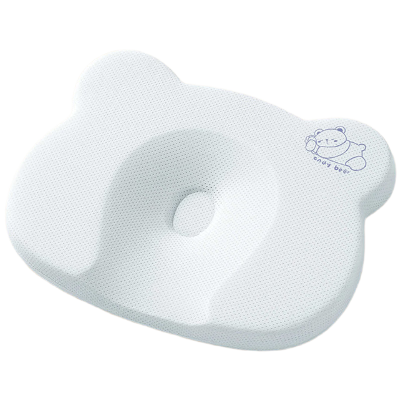 Aibedila Baby Shaping Pillow Newborn Head Correction Round Head Silicone Pillow Ice Silk Blue 0-6 Months