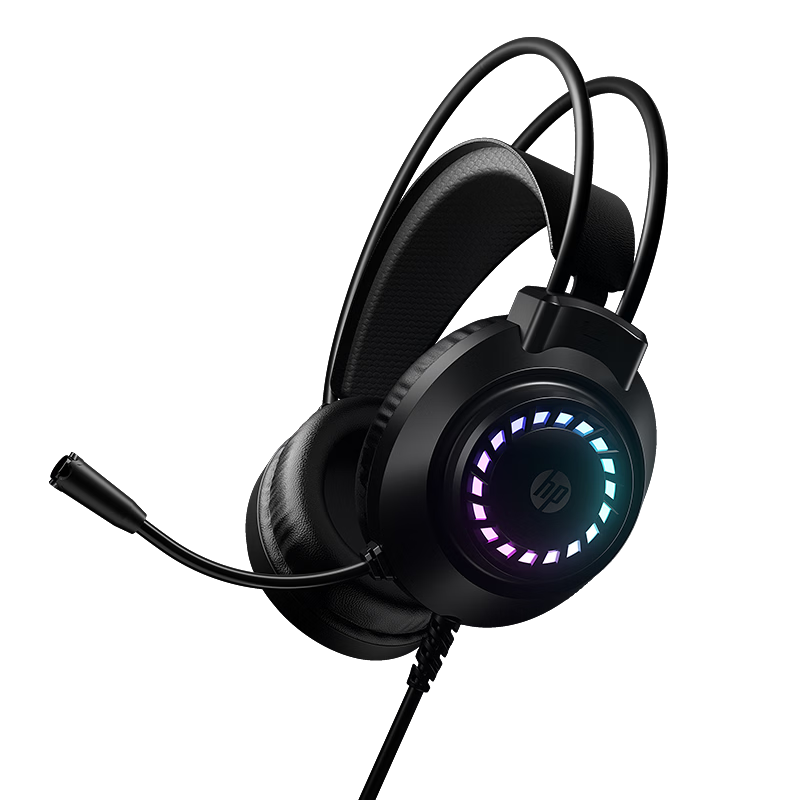 HP 1603 Over-Ear Headset with Microphone, HD Omnidirectional Pickup, 7.1 Virtual Surround Sound Gaming Headphones for FPS, PUBG, Valorant, Sound Localization