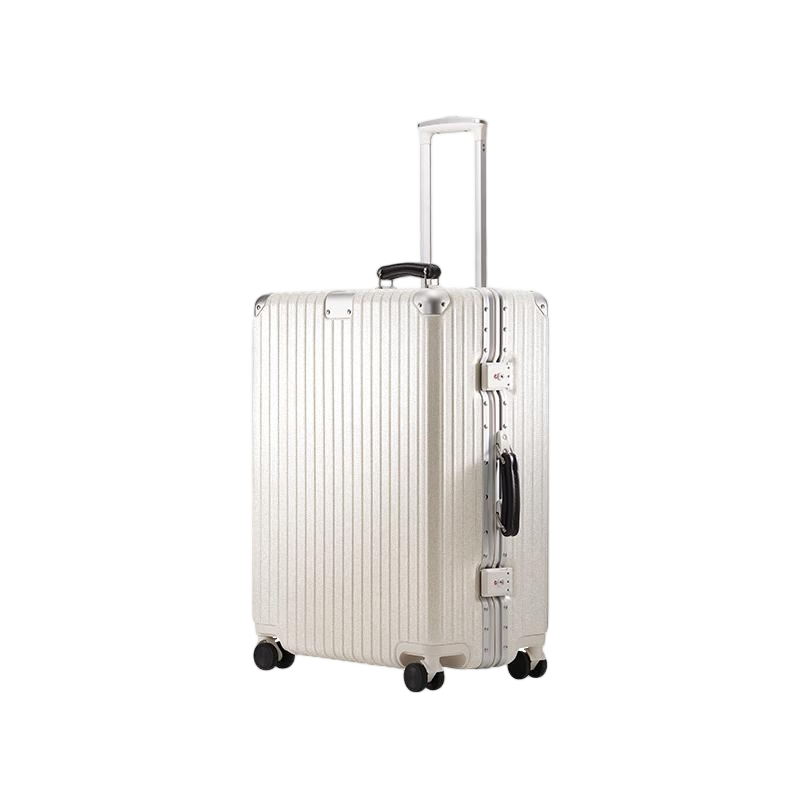 Wangyiyanxuan 3.0 Upgraded Aluminum Frame Little Warrior PC Trolley Suitcase Business Luggage Travel Case Elegant White * Frosted 20 Inch