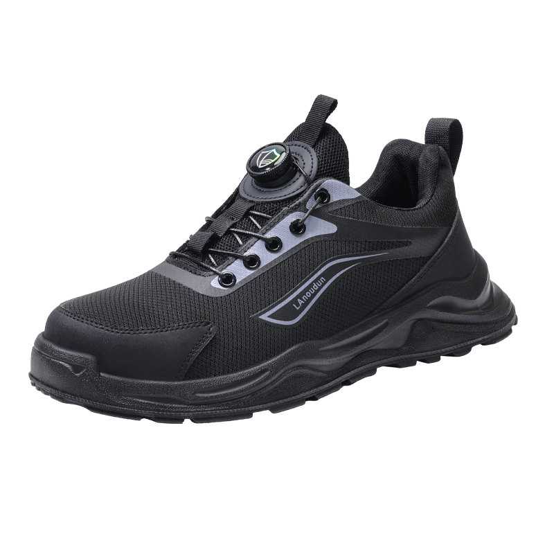 BlueOwl Shield Men's Work Safety Shoes Durable Breathable Ultra-Light Anti-Smash Toe Anti-Puncture Construction Site Shoes DL279FBK Size 40