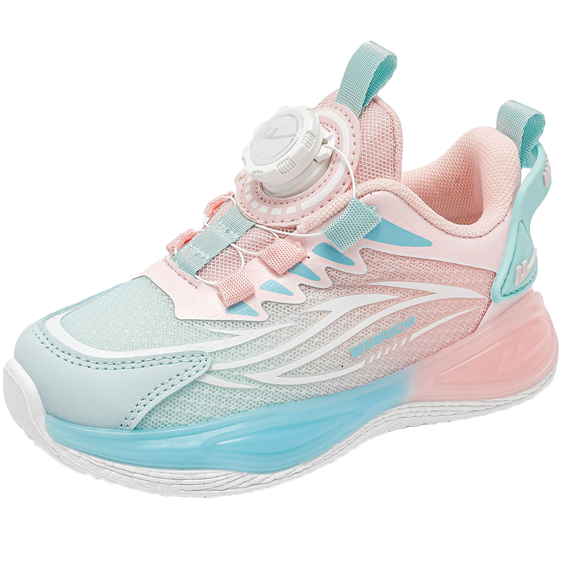 Warrior Girls Lightweight Breathable Running Shoes Kids Soft Sole Casual Shoes Boys Sports Shoes WZ-2160 Pink Size 27