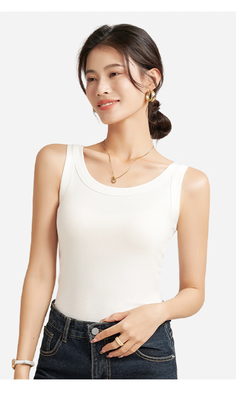 GUJIN 2-Pack Modal Tank Tops for Women Summer Thin Slim Fit Sleeveless Camisole Base Layer Shirt 16