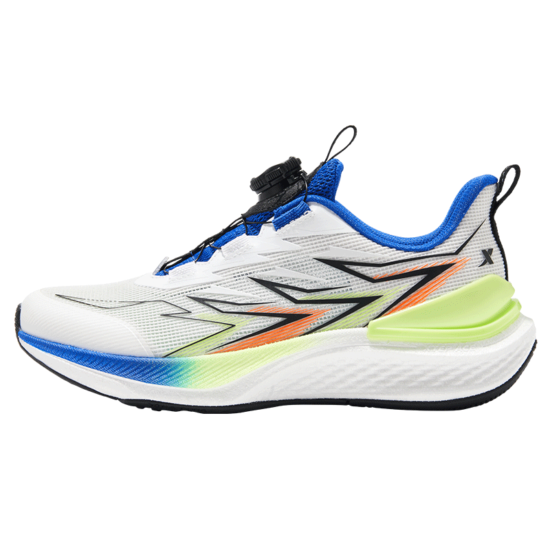 XTEP Youth Rapid Boys' Tech Lightweight High Rebound Running Shoes Classic White/Electric Indigo 36