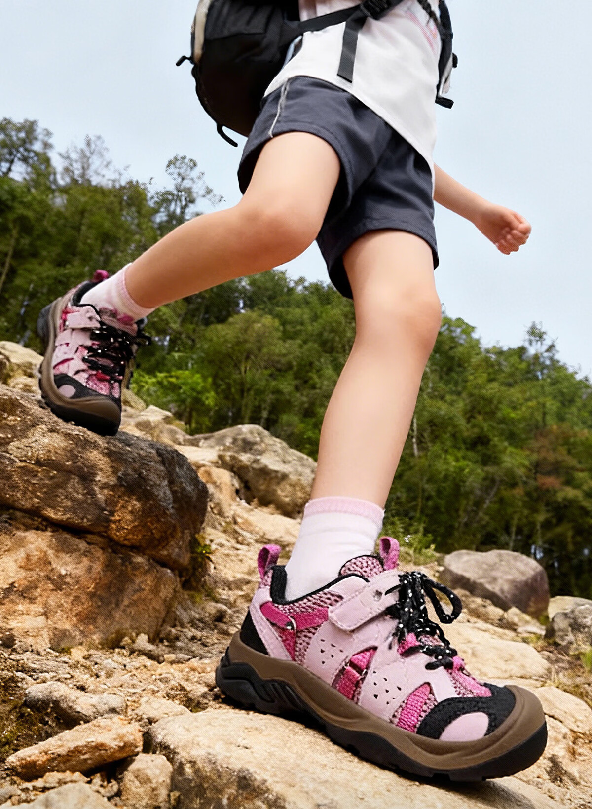 Camel Kids Outdoor Casual Shoes Spring Summer Mesh Breathable Non-slip Hiking Shoes Fashion Colorblock for Older Children 4
