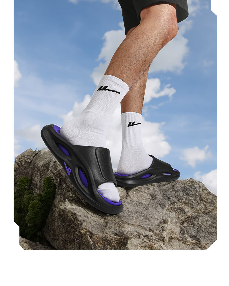 Warrior Official Men's Slippers 2026 Spring Outdoor Sports Non-Slip Sandals White Blue Size 42-43 11