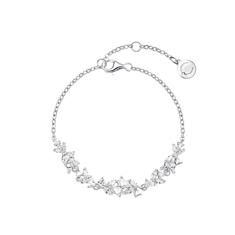 Fanci Wisteria Smile Bracelet, Silver Jewelry for Women, Gift for Girlfriend Or Best Friend, Birthday Present for Wife