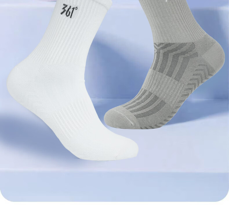361° Authentic Unisex Spring Summer Sweat-Absorbing Breathable Mid-Calf Socks Men's Odor-Resistant Sports Long Socks Gray - 6 Pairs One Size 14