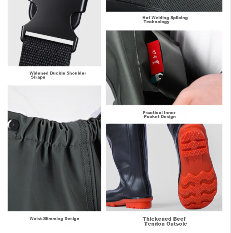 Gongtai Waterproof Fishing Pants Half-Length Rain Pants Unisex Waterproof Overalls Green Half-Length Size 44 10