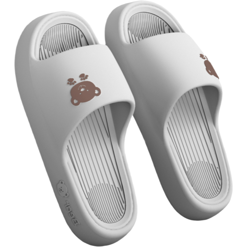 MEXICAN Slippers for Men And Women, EVA Home Use Shower Thick-Soled Bathroom Indoor Outdoor Wear Couples Non-Slip Silent Summer Sandals Gray 40-41