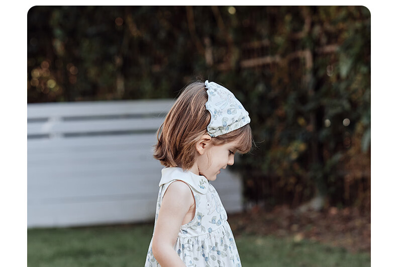 Happy Little Bear Baby Summer Lightweight Dress Antibacterial Toddler Girls Casual Mite-Resistant Stylish Clothing 37