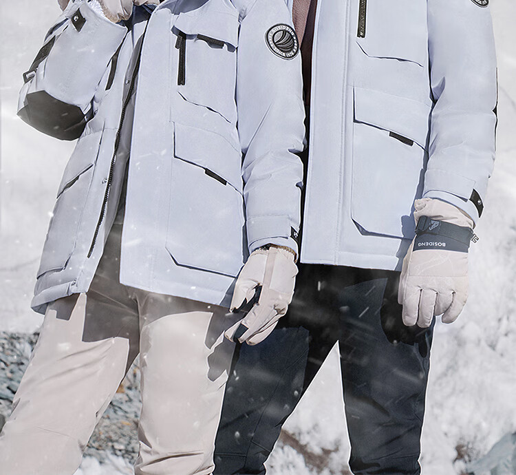 Bosideng 90% Down Jacket Unisex Couple Fashion Thickened Goose Down Large Fur Collar Mall Style Coat 2