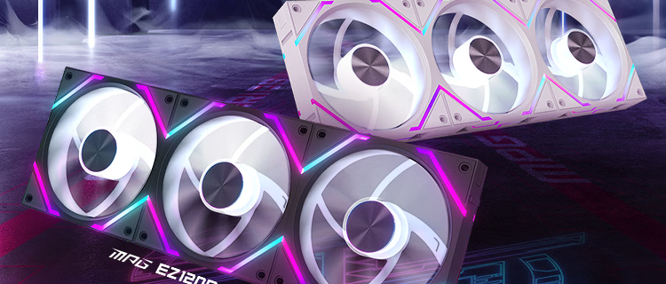 MSI MPG EZ120R ARGB White Reverse Blade Triple Pack Case Fans Magnetic Connection / Single Cable Direct Connect for MSI Motherboards 2