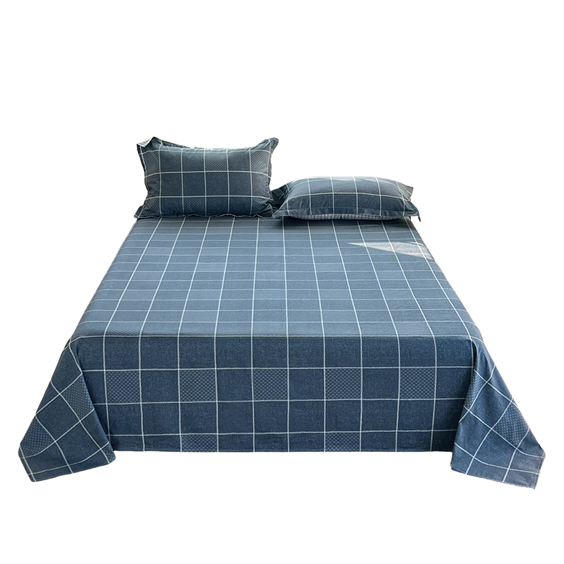 Grace Class A Antibacterial Pure Cotton Bed Sheet, 100% Cotton Student Single Bed Sheet, Bed Cover for 1.2-Meter Bed, Blue, 160*230cm