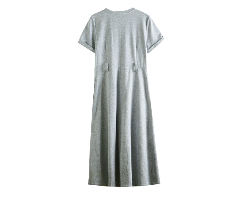 Olrain Eurie Knit Dress Women's Summer Commuter College Style Casual Waist Slimming Long Dress Light Gray S 24