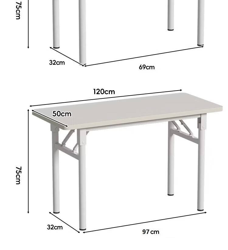 Anerya No-Installation Computer Desk Foldable Gaming Desk Study Office Desk Bedside Writing Desk 80cm 12