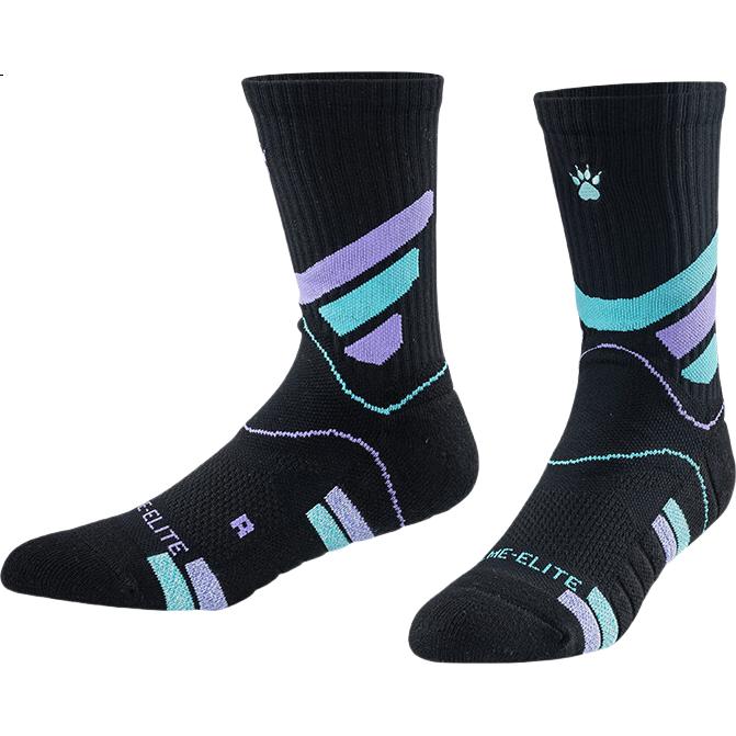 KELME Basketball Socks for Men, Summer Mid-Calf Professional Elite Basketball Socks Sports Socks, Black, One Size Fits All