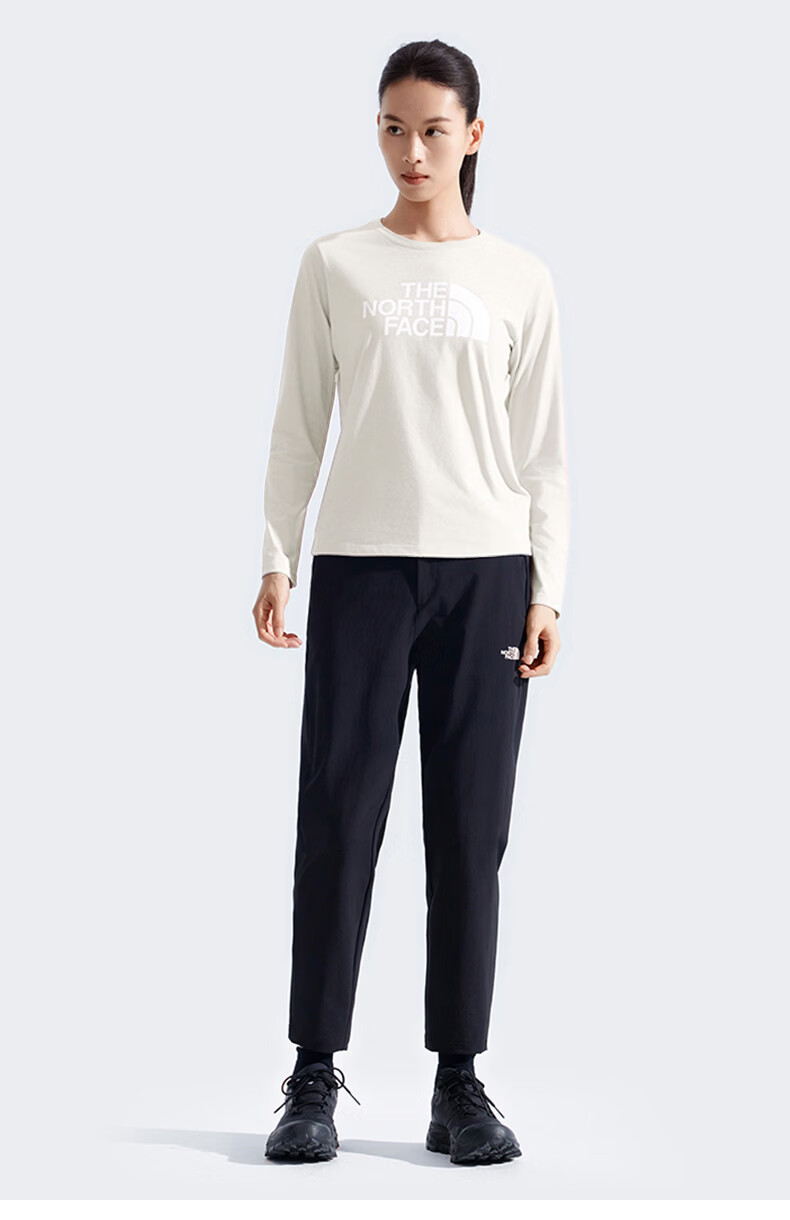 The North Face Women's Printed Logo Long Sleeve T-Shirt Outdoor Casual Sports 8GWC Black/JK3 M 5