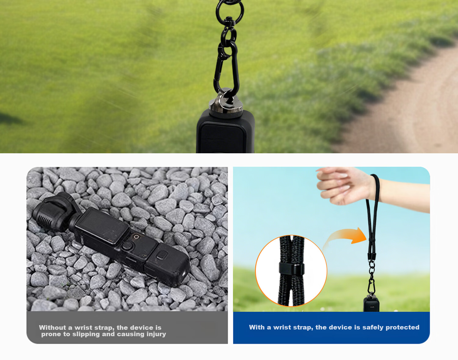 Shili Fan DJI Pocket 3 Black Lanyard Camera Wrist Strap Anti-Lost Wristband 6