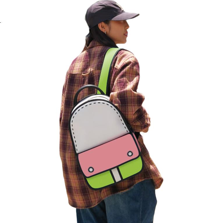 Рюкзак JumpFromPaper Medium 3D Adventure Comic Book Bag, цвет "Матча Розовый"
