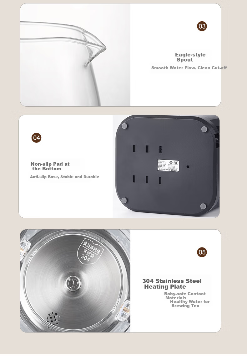 Biooner Fully Automatic Tea Extractor Water Supply Tea Cooker Steaming and Boiling Integrated Kettle Health Pot Smart Steam Spray Tea Kettle Temperature Control Insulation Electric Tea Kettle YQ-E07 18