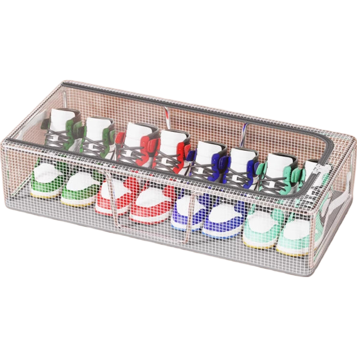 40,000 KM Transparent Shoe Storage Box Foldable Steel Frame Shoe Rack for Boots Under Bed Organizer