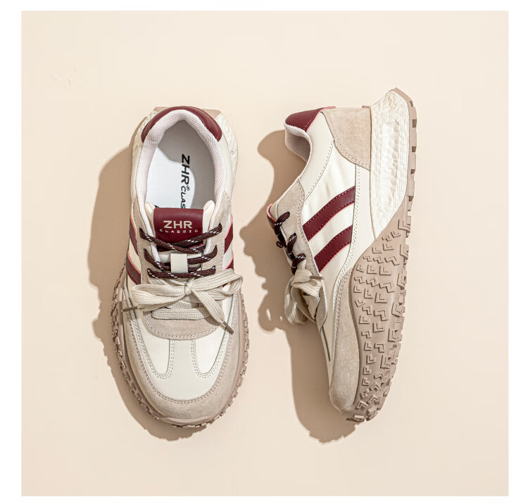ZHR Dexun Women's Shoes with Color-Block Laces, Lightweight And Fashionable, Versatile Casual Shoes for Spring And Autumn, QS27 Brown, Size 35 11