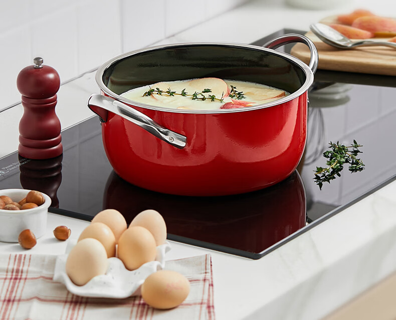 SUPOR Enamel Coated Frying Pan, Soup Pot, Milk Pot Cookware Set 3-Piece TP2406E Housewarming Gift 15