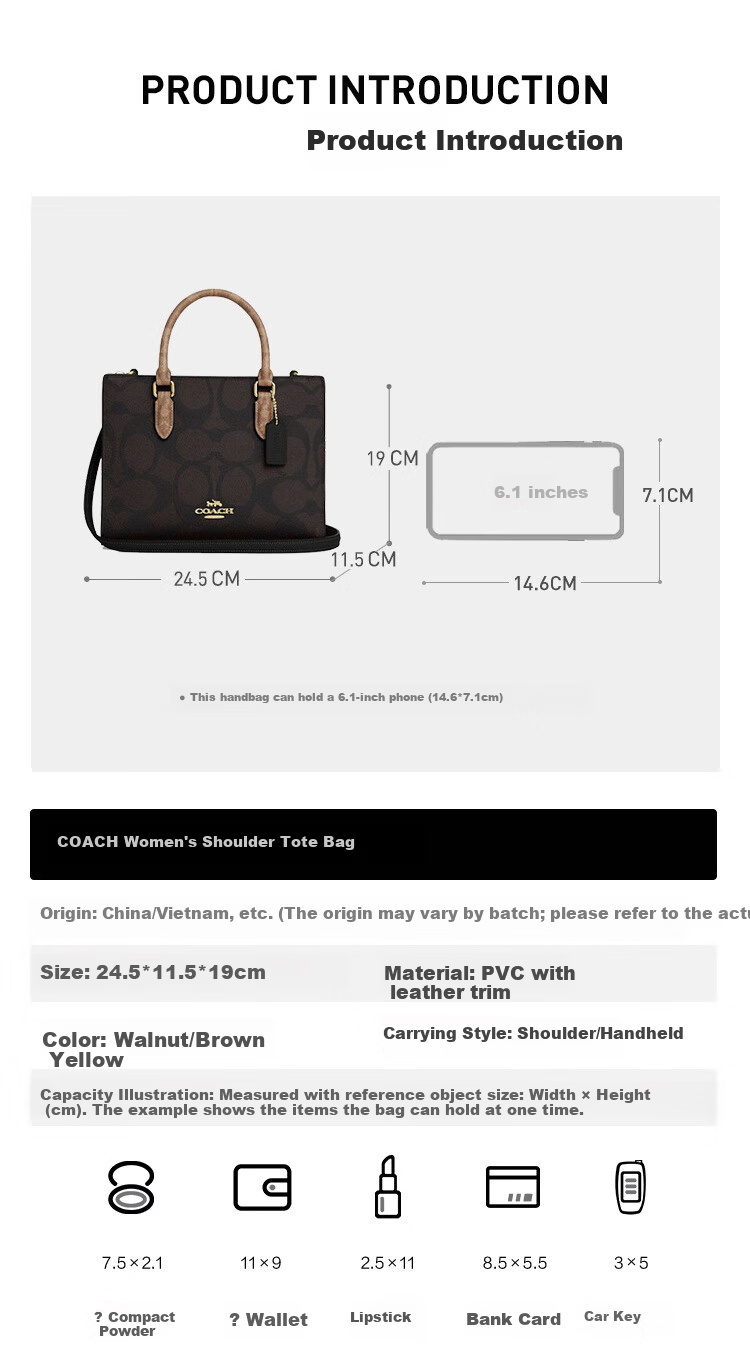 COACH Women's MAGGIE Medium Shoulder Tote Bag Milk Tea Color CY676 New Year Gift 3