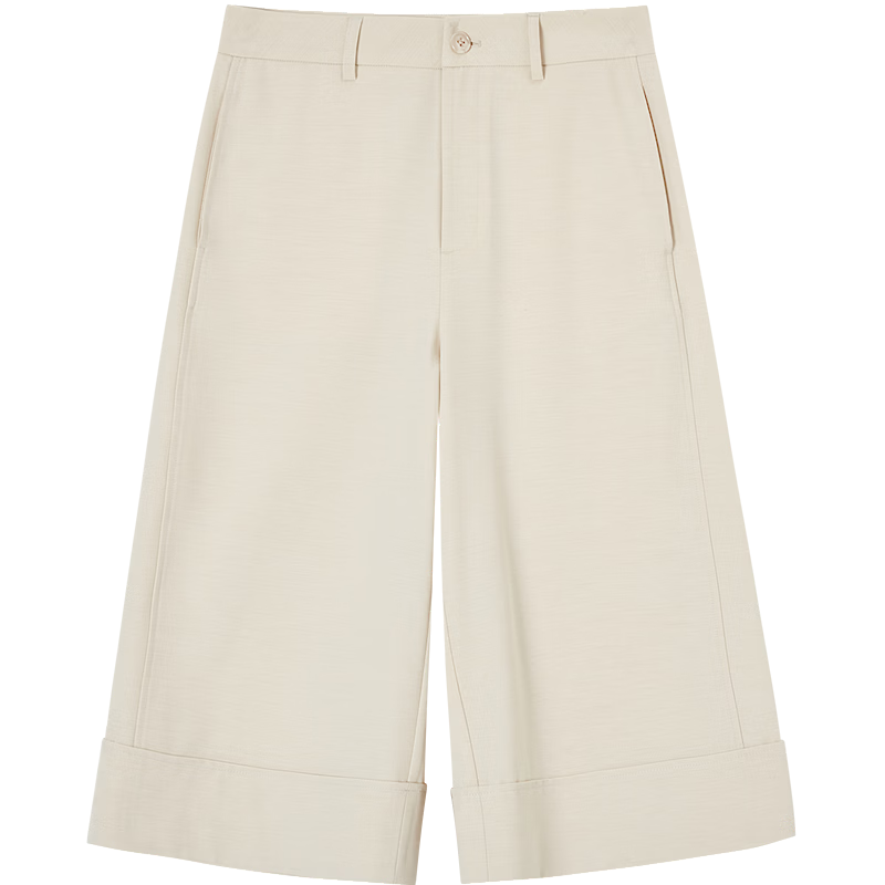 Demana Spring Intellectual Straight-Leg Cropped Pants with Fluffy Wool, Wide Cuffed Slimming Casual Pants for Women, Premium Quality
