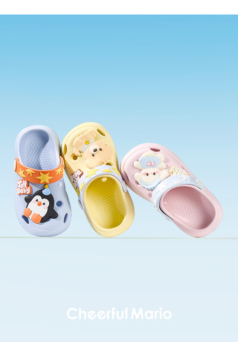 Cheerful Mario Girls Baby Clog Shoes Children's Princess Sandals Summer Soft Sole Breathable 1-3 Years Toddler Boys Cool Slippers 9